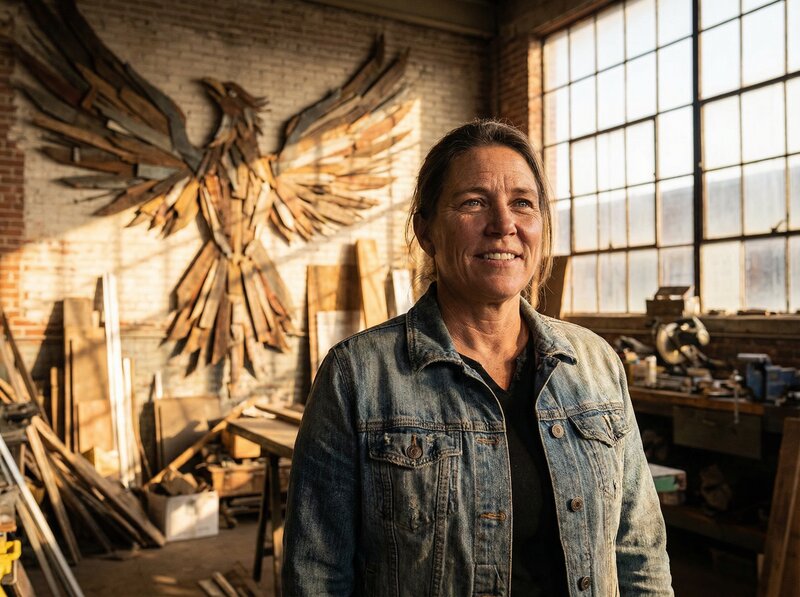 Resilient entrepreneur with determined expression