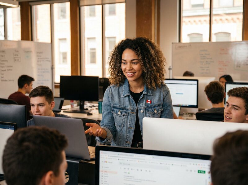 Young Canadian entrepreneur in modern startup environment