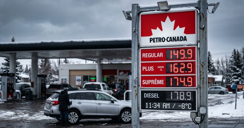 Gas station price sign showing fuel costs