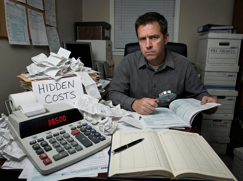 Business owner reviewing compliance costs and hidden tax burden