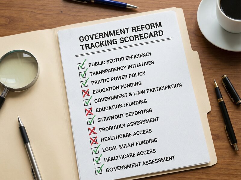 Scorecard document tracking government reform progress