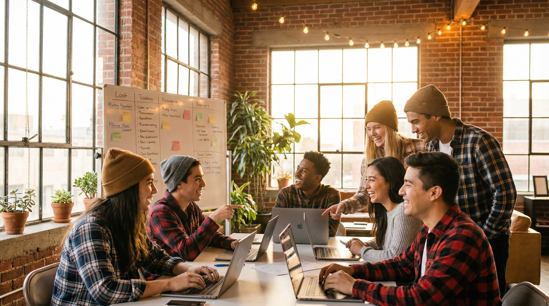 Young Canadian entrepreneurs collaborating in modern coworking space